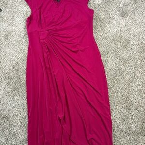Connected Apparel Fuchsia Asymmetrical Dress